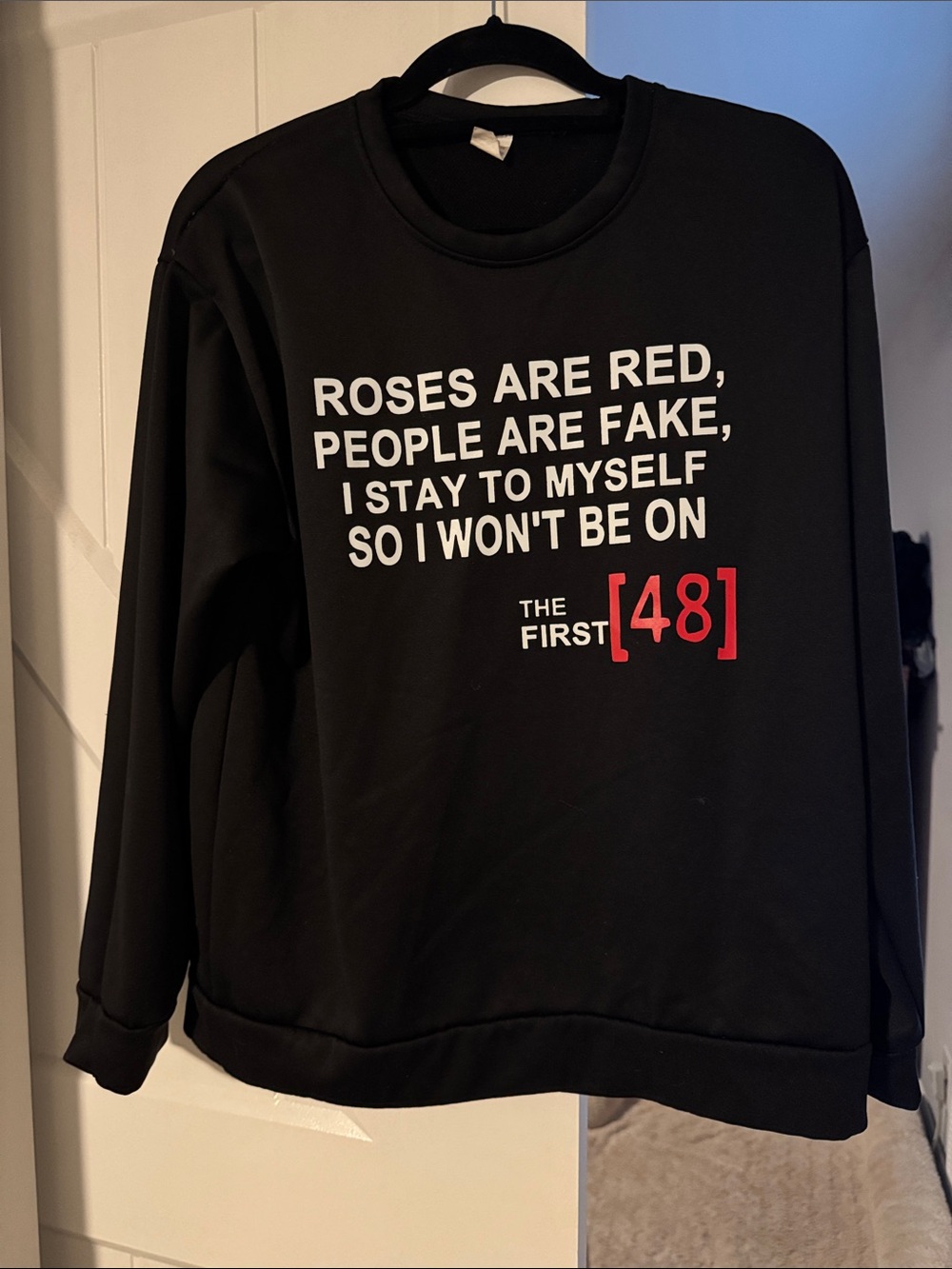Black Graphic Crewneck Sweatshirt - Women